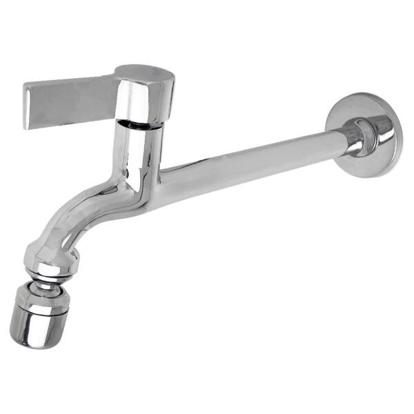 Torneira Tanque Reta Metal Bico Móvel Parede 18cm 1/4V C70  CasaGrande Mundial