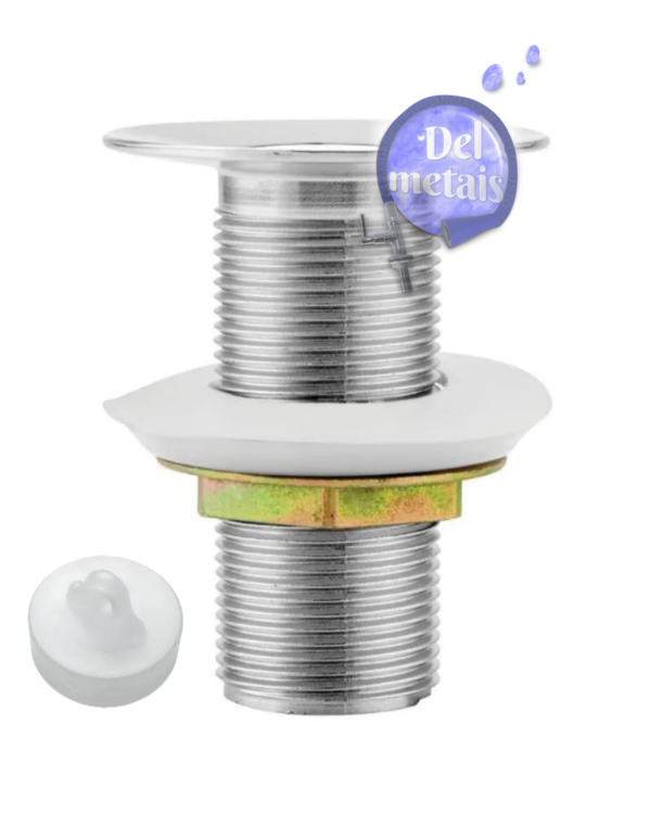Válvula Pia Banheiro Lavatório Escoamento 7/8" S/Ladrão Metal Cor:Cromado  CasaGrande Mundial - Image 2