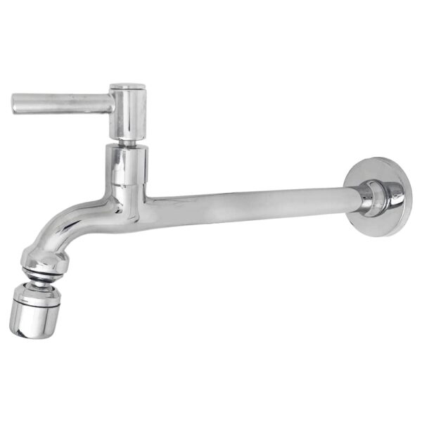 Torneira Tanque Reta Metal Bico Móvel Parede 18cm 1/4v C64  CasaGrande Mundial