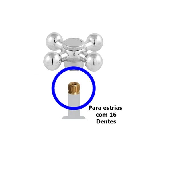 Acabamento Para Registro E Torneira Volante Padrão Deca 16 Estrias Mod. C33 CasaGrande Mundial - Image 2