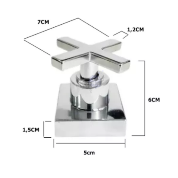 2 Acabamentos Registro Cruzeta Quadrado Metal Luxo 3/4 Padrão Deca Del Metais Alto Padrão - Image 3