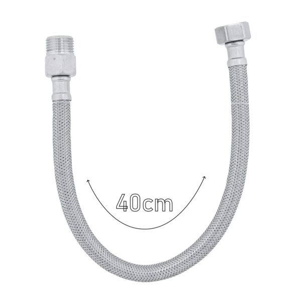 10 Engates  Flexível Trançado 60 Cm E 1/2 Em Aço Inox Kit - Image 6
