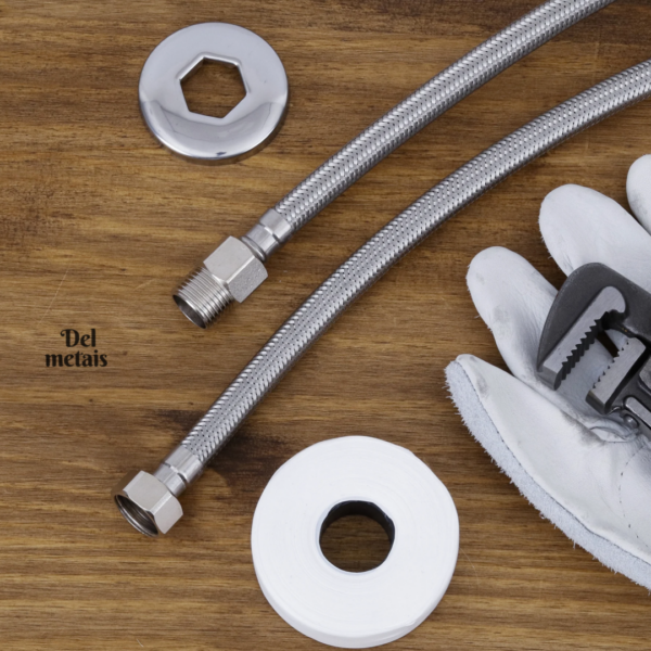 10 Engates  Flexível Trançado 60 Cm E 1/2 Em Aço Inox Kit - Image 5