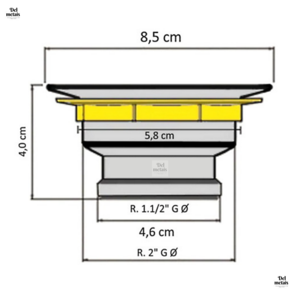 Kit com 100 Unidades Válvula Para Pia De Cozinha ABS 3.1/2 " Preto Completa - Image 4