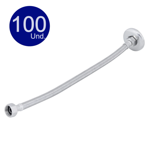 100 Unidades Engate Mangueira Flexível 40cm Completa