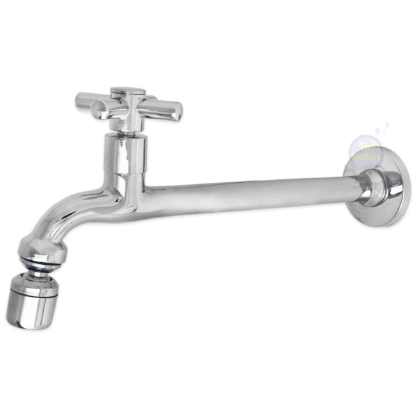 Torneira Tanque Reta Metal Bico Móvel Parede 18cm 1/4v C31  CasaGrande Mundial