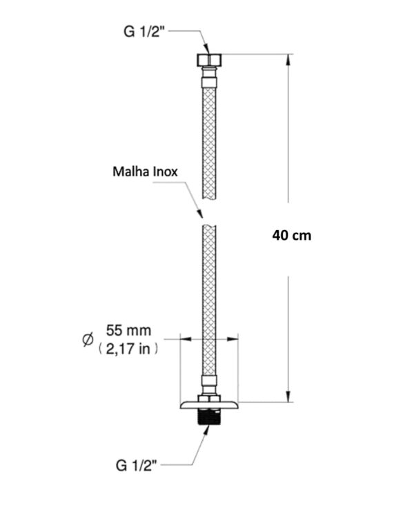6 Unidades Engate Mangueira Flexível 40cm Completa - Image 6