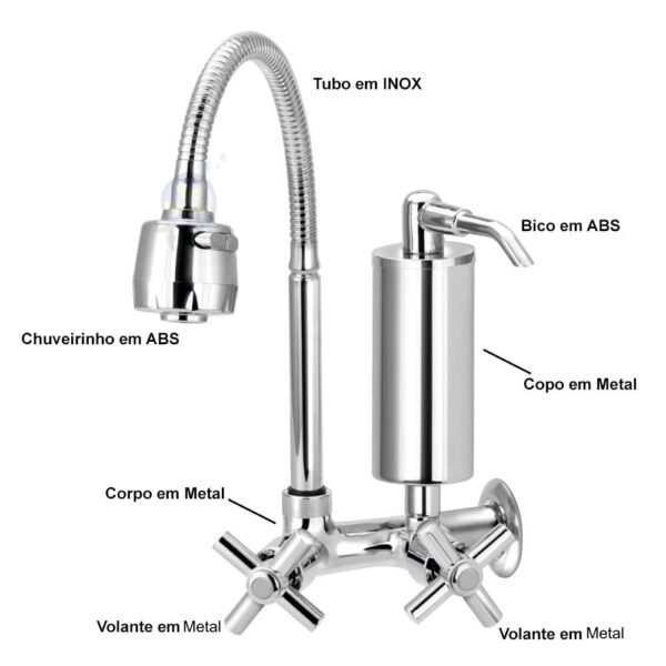 Torneira Gourmet Com Filtro Cozinha Parede Metal - Um Novo Conceito. - Image 5